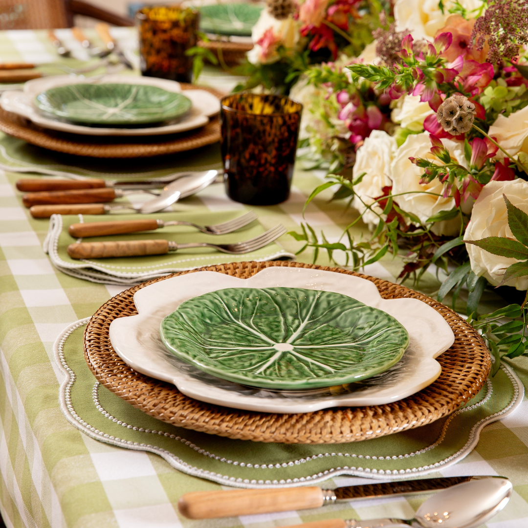 Buffalo Check Tablecloth - Sage – Katherine Young Home