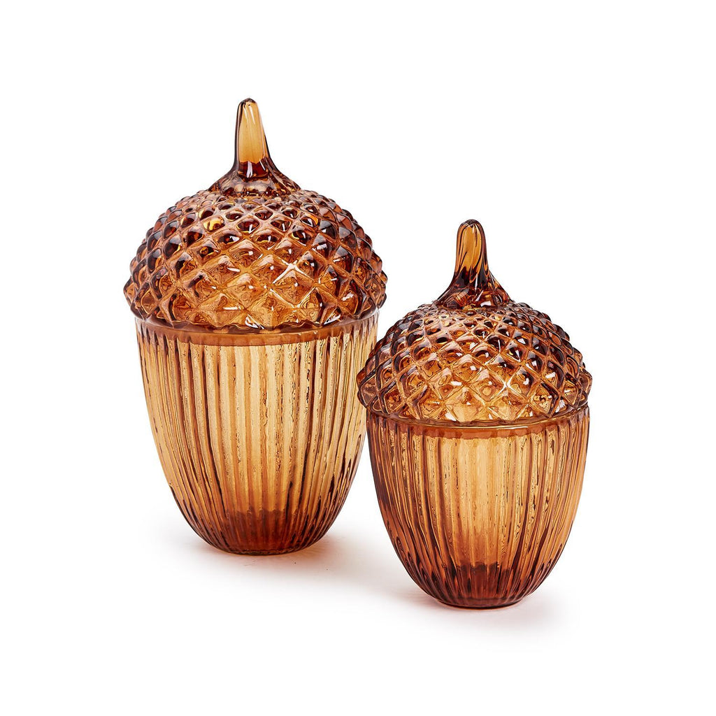 Amber Acorn Jars - Pair – Katherine Young Home