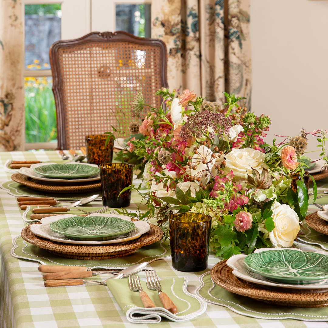 Buffalo Check Tablecloth - Sage – Katherine Young Home